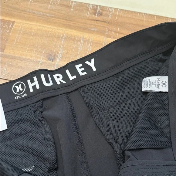 Hurley Black Flat Front Men's Shorts - Picture 2 of 3